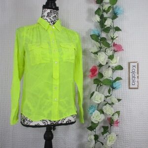 J. CREW Silk Long Sleeve Button Down Shirt Size 0